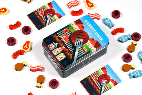 6 2 6 Barbecubes by Alley Cat Games | for Ages and Up | to Players | Fast-Paced BBQ Balance Game with Tongs, Stacking