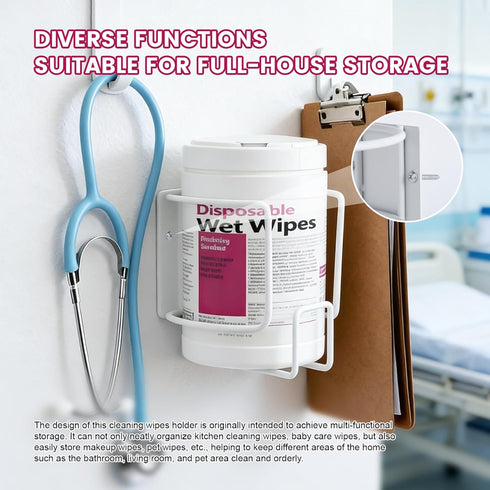 GIMANFT Drill-Free Wipes Holder Wall Mount, Cleaning Wipes Holder, Wall Bracket for Cleaning Wipes Ideal for Office