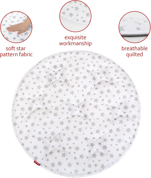 D=40'' Kids Pop Up Tent with Anti Slip Bottom, Round Play Mat for Baby, Indoor Playhouses Quilted Mat, Round Area Rug