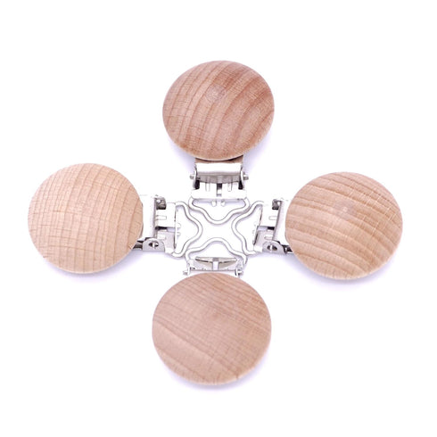 Dummy 30 Natural Beech Wood Round Pacifier Clips Silicone Pacifier Holder Suspender Clips Sutoyuen Wood Pacifier Clip