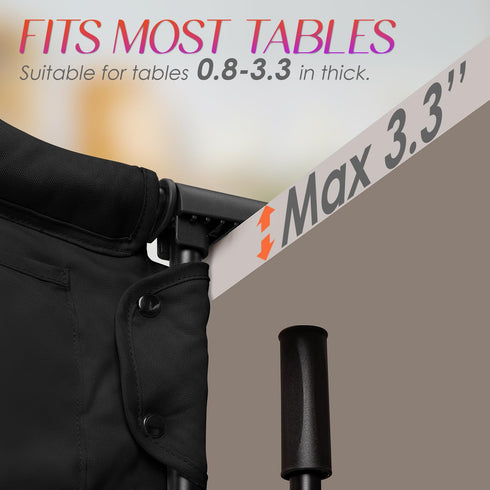 6-36 Hook on High Chair,Portable Foldable High Chair for Babies Months, Includes Storage Bag (Black)