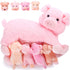 Honoson Nurturing Pig Stuffed Animal with Babies, Soft Plush Set for Toddlers, 4 Magnetic Baby Pigs