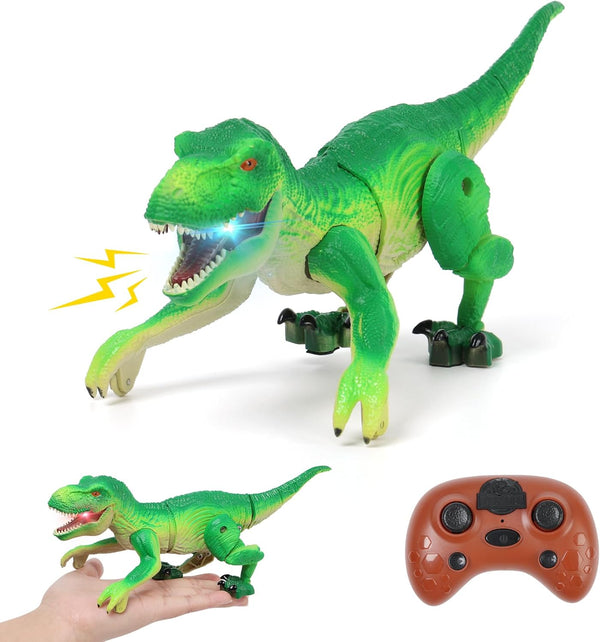 IQKidz RC Dinosaur Toy for Kids 3-5, Realistic Walking Tyrannosaurus Dino Robot