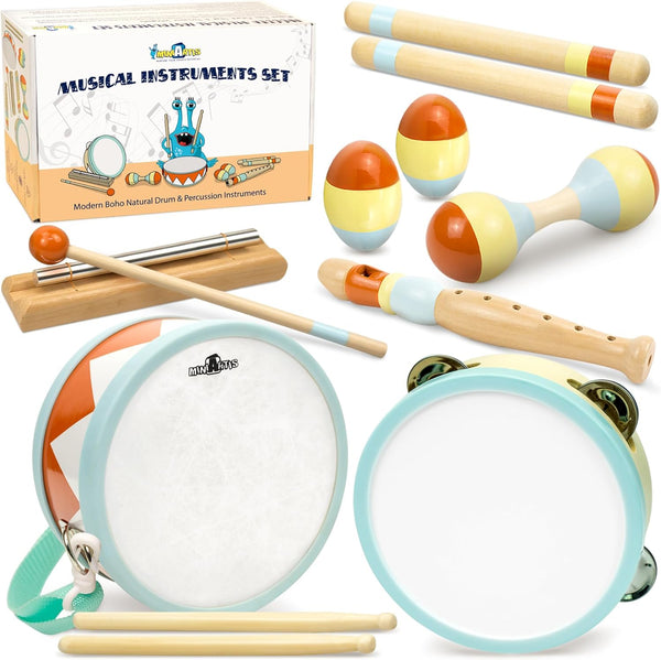 MINIARTIS Toddler Musical Instruments - Montessori Wooden Musical Toys for Toddlers 1-3