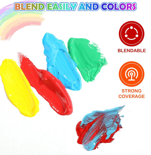 AROIC 16 Colors Kids Washable Finger Paint, Non-Toxic Art Supplies for Toddlers, Finger Painting DIY Crafts