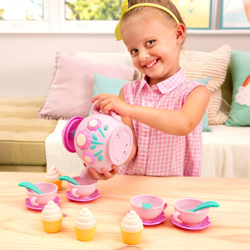 Battat Play Circle Singing Teapot – Toy Food Pretend Play Kitchen Set – 17 Pcs for 3 Years +