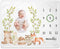 Woodland Milestone Blanket, Forest Animals Baby Growth Chart Monthly Blanket, Watch Me Grow for New Moms Baby Shower