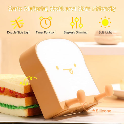 1/3 Dimmable LOVERUIS Cute Night Light for Kids Cat Night Lights Baby Girl Squishy NightLight Hour Timer Kitty Light