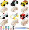12 Pieces Unfinished Wooden Cars, Wood DIY Car Toys, Painting Crafts Kit for Student Family Activities