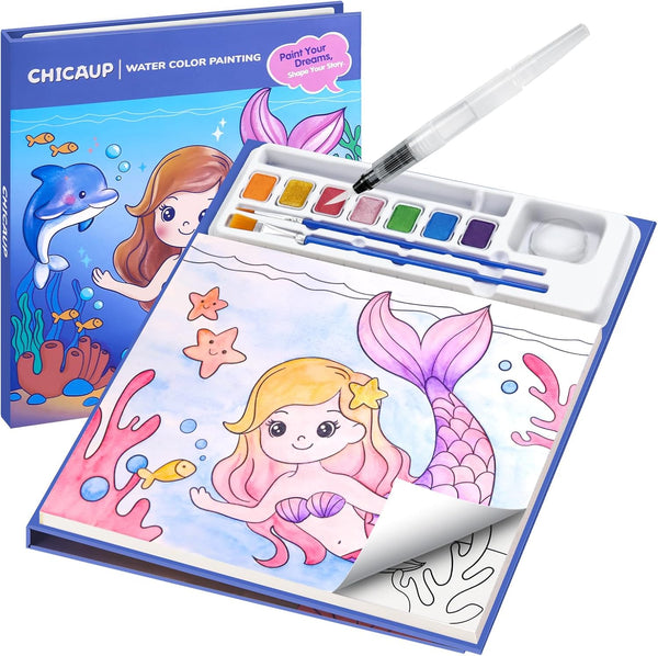 CHICAUP Paint with Water Coloring Books for Kids, Mess Free Watercolor Painting Kit