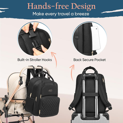 Backpack 2 30-38L) Backpack Qualyphant Diaper Bag - Extra Large Diaper Bag for Kids Twins (Expandable - Travel Baby