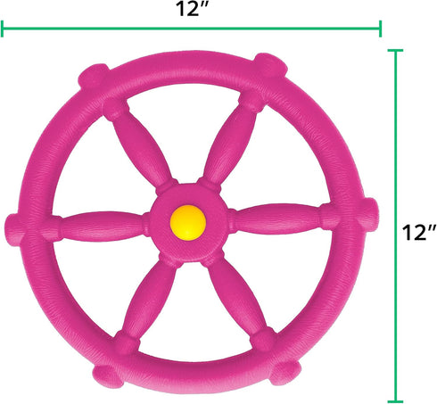 Jungle Gym Kingdom Swing Set Accessories - Pirate Ship Steering Wheel for Kids Outdoor Playhouse, Treehouse & Backyard