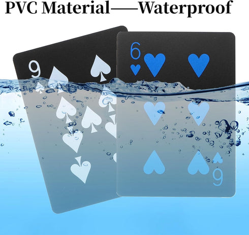 6 Decks of Waterproof Poker Cards - Plastic PVC Playing Cards with Gift Box for Party and Game Night