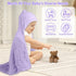 2 Pack 32x32Inch, Synrroe Hooded Muslin Cotton Baby Towels, Pink & Purple