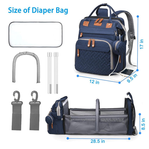Backpack Jeryswet Baby Diaper Bags with Changing Station, Waterproof Large Capacity Diaper Bag for Moms Dads with USB
