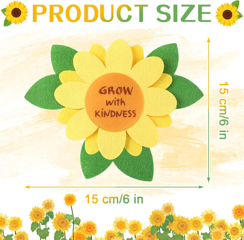 Honoson 24 Set Felt Sunflower Craft Kit Christian Bible Craft Supplies for Sunday School Preschoolers Easy to Assemble