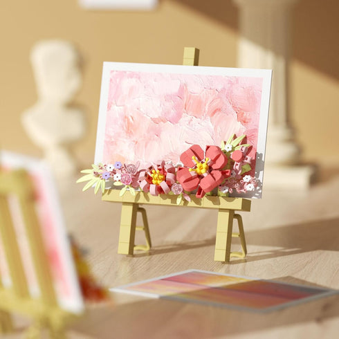 Vilbocr SetBlock 362Pcs) Mini Flower Building Bouquet Easel for Desk Decorations and Message Stickers.Flower Building