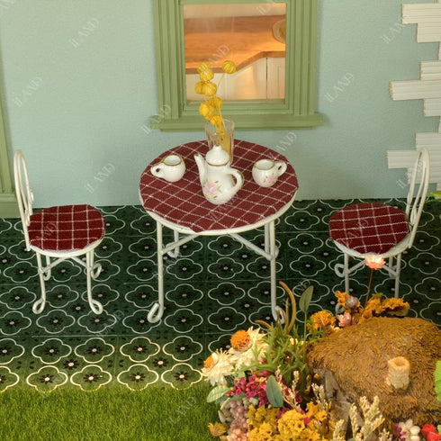 iLAND Dollhouse Flooring on 1/12 scale, Miniature Dollhouse Accessories, 60pcs Double-Sided Floor Tiles
