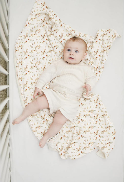 Konssy Baby Blankets for Unisex Boys Girls, Super Soft Minky Blankets with Muslin Cotton Front, Newborn