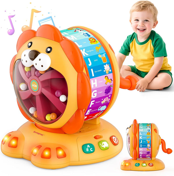 Alphabet Learning Toys for Toddlers 1-2 Year Old, Lion Spin and Sing