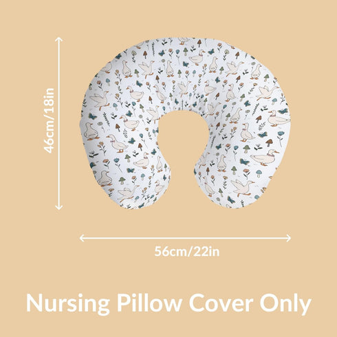 Cstdyfrv Cute Geese Boho Floral Mushroom Nursing Pillow Covers Vintage Duck Wildflowers Nursing Cover for Breastfeeding