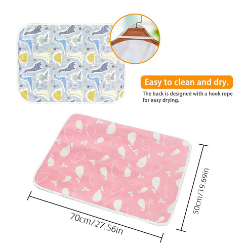 2 19.7'' 27.6'' Pcs Baby Diaper Changing Pad, Maveek X Newborns Waterproof Diaper Pad Reusable Nappy Multi Function