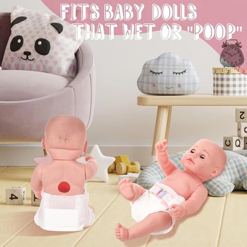 Libima 80 Pack 18-24 Inch 12 Baby Doll Diapers Paper Reborn Doll Diapers Refill for Newborn Dolls Accessories Underwear