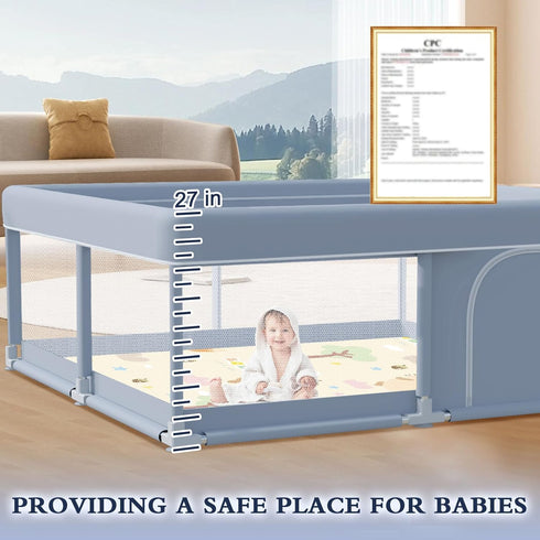 50 50 Inch XVISHX x Baby Playpen with Mat, Playpen for Babies and Toddlers, Baby Playard for Indoor & Outdoor Active