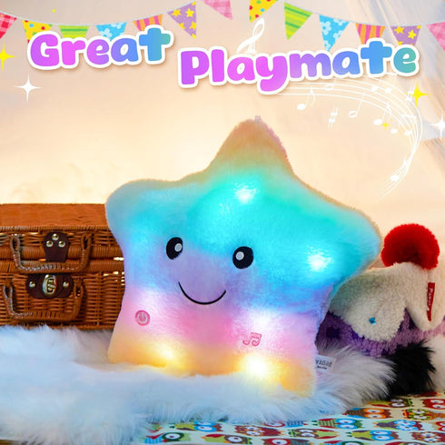 13 BSTAOFY Rainbow Creative LED Musical Glow Twinkle Star Lullaby Light up Stuffed Animal Toys Soothe Kids Emotions