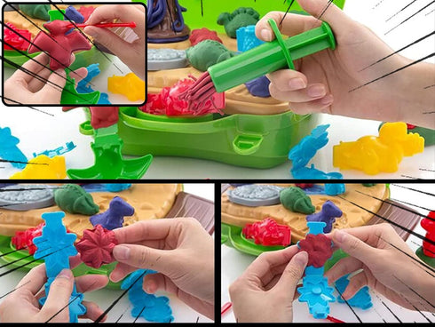 Dinosaur Color Dough Toys, 37 PCS Dino Theme Color Tools and Molds Accessories for Boys Girls Christmas Party Gift