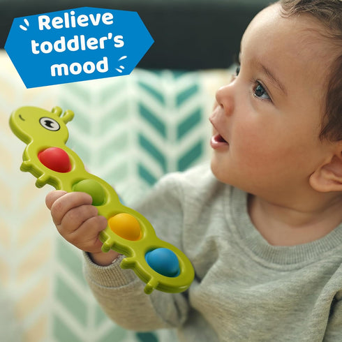 LiKee Fidget Popper Sensory Baby Toys - Montessori Busy Toy for 10+ Months - Push and Popping Bubbles for Fine Motor