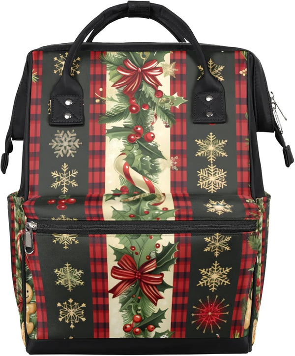Hsnar Christmas Tree Bell Waterproof Diaper Bag Backpack Large Capacity Baby Bag with