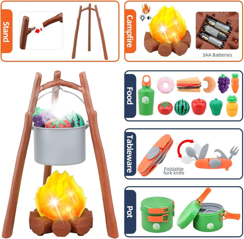 MITCIEN Kids Camping Toys Set with Tent, Outdoor Camping Toys for Toddlers Boys Girls Age 3-6