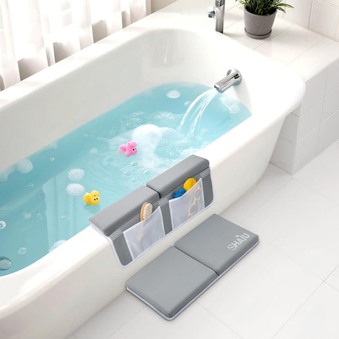 Shaju Elbow Set Bath Kneeler and Rest Pad for Baby Bathing Parents to Relieve Your Knee Pain. Baby Bath Kneeler