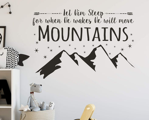 Let Him Sleep for When He Wakes, Baby Boy Nursery Decal, 22x32 Inches Peel and Stick Wall Decal