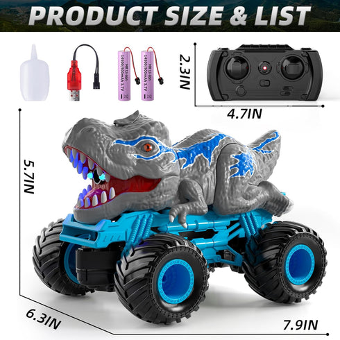 2.4Ghz 3 4 5 6 7 8 Bennol Remote Control Dinosaur Car for Boys Kids, RC Dinosaur Truck for Toddlers, Electric Hobby RC