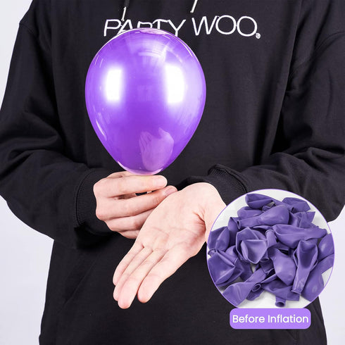 PartyWoo 120 pcs Purple Balloons 5 Inch Mini Light Pastel Lavender Lilac Latex for Graduation Baby Shower Wedding Party