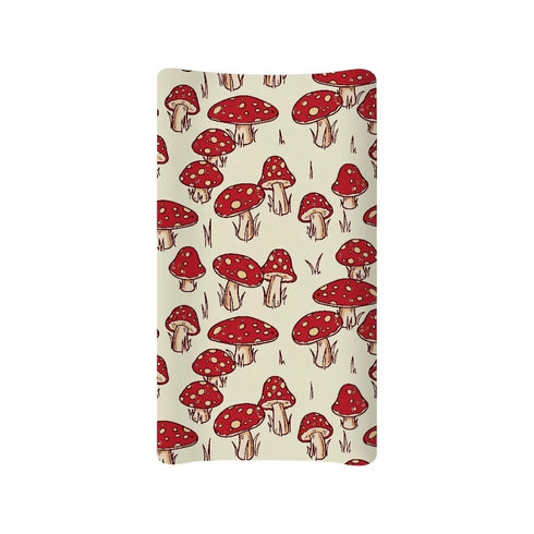 Stretchy Mushroom Baby Changing Pad Cover, Waterproof Breathable Diaper Changing Mat for Infant/Toddler