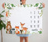 Woodland Baby Monthly Milestone Blanket, Woodland Animals Growth Chart, 50"x40" for New Moms