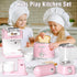 Set, 7 3 Kids Kitchen Toys BPA-Free Piece Pretend Play Appliances with Light Sound, Coffee Maker Blender Stand Mixer