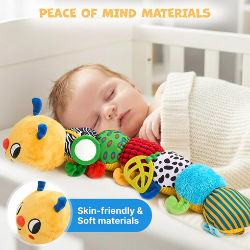 JoyCat 0-18 38 Tummy Baby Toys Months, Musical Crawling Caterpillar Plush Toy - Songs & Recording Feature, Bouncing
