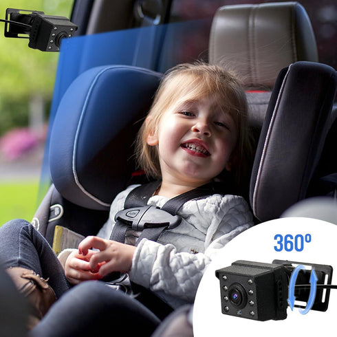 Pomya 1080P, 5 Inch 150 360 Baby Car Camera HD Display for Rear Facing Car Seats, Baby Monitor with IR Night Vision