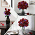 Set 15 330PCS HOGOKIDS Flowers Bouquet Building - Burgundy Roses Mother's Day Gfit for Mom, Deep Red Rose Botanical