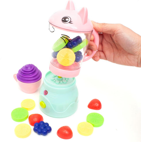 Boley Zoo Troop: Kitty Smoothie Maker - 19 Pieces Animal Themed Kitchen Playset for Kids Ages 2+