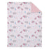 NoJo Girl Bear and Penguins White, Gray, Pink Super Soft Christmas Sherpa Baby Blanket and Security Blanket Set
