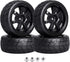 Hobbypark 4Pcs 26mm 1/10 RC Touring Car Tires & 12mm Hex Hub Wheel Rims with Foam Inserts