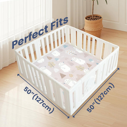 Floor,1.3" 50"x50",Extra Crawling&Tummy Baby Play Mat for Thick Cushioned Playpen Mat Soft Elasti-Foam,Water Repellent
