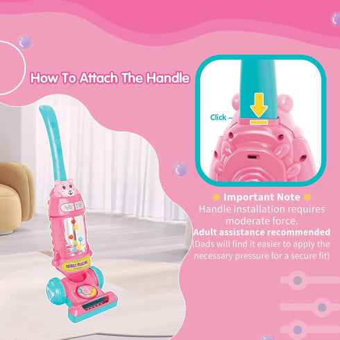 1-3, 18M+ FS Kids Vacuum Toy That Really Works with Lights & Sounds, Pretend Play Toy Vacuum for Toddlers Toddler
