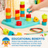 Battat Toddler Peg Board, 31 Pcs Stacking Peg Board Set, Fine Motor Skills Therapy Toy for 2 Years +