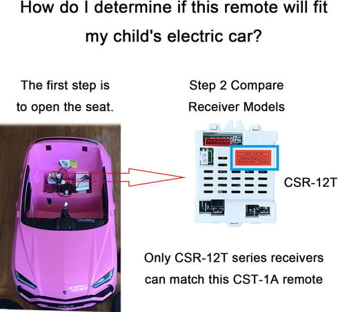 VitalKos 2.4G CST-1A,Used CSR-12T Remote Control for Vehicles with ReceiversRide On Toys with Parental Remote for Best